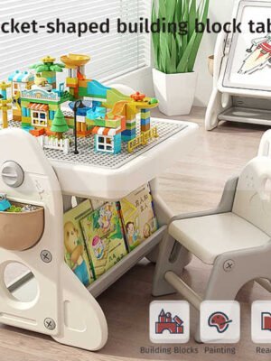 MIGO BEAR Kids Plastic Foldable Desk Set